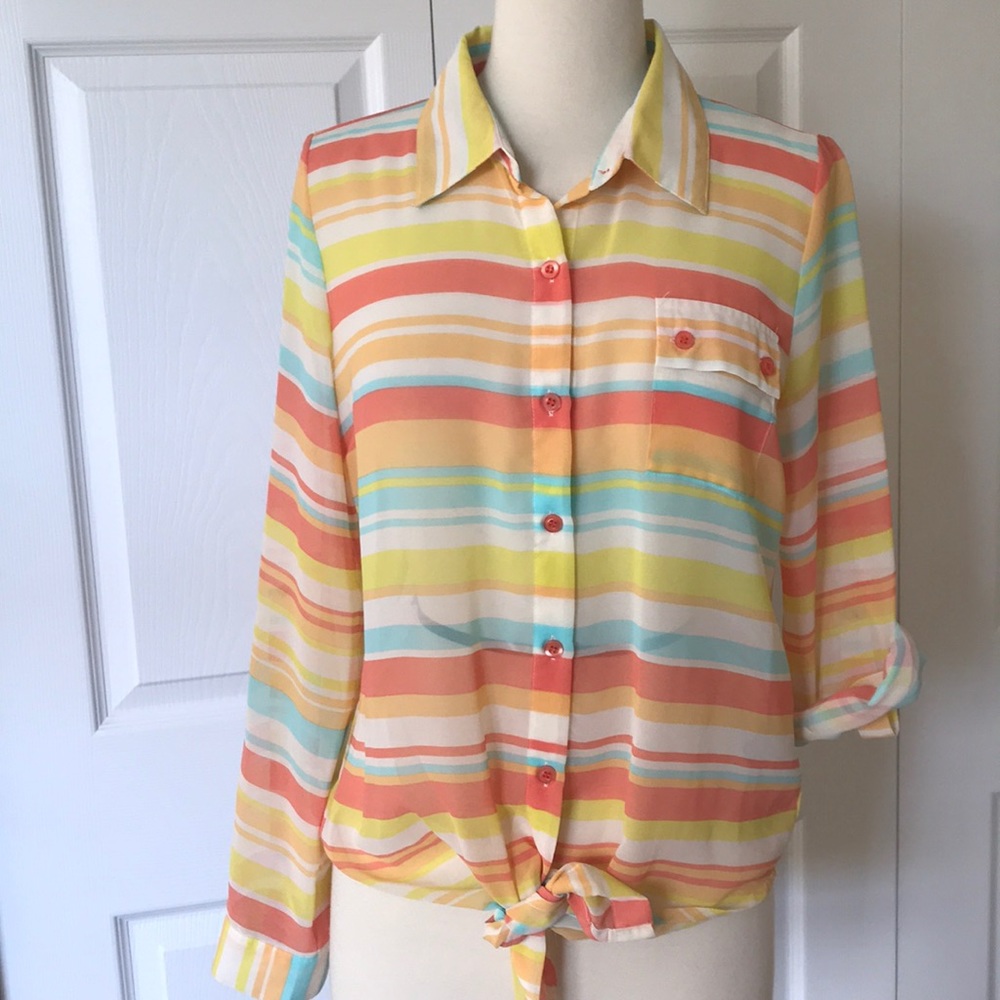 🛍️5 FOR $25 SALES Long Sleeve Sheer Blouse Top